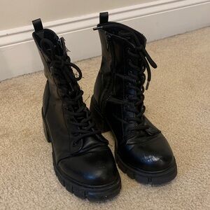 MIA Black Lace-Up Combat Boots